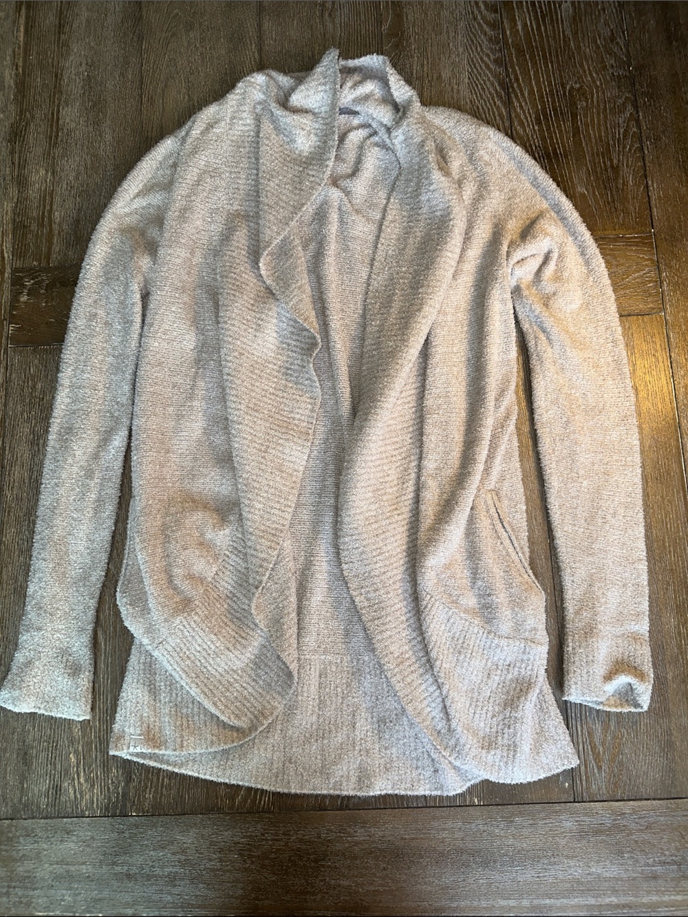 Barefoot Dreams CozyChic Lite Open Front Cardigan Gray XS/S Soft Knit Sweater